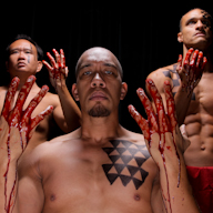 Brutus with bloody hands